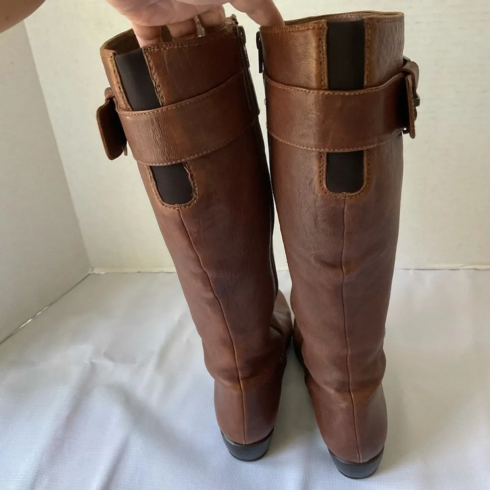 Vintage Stuart Weitzman Leather Riding Buckle Boots